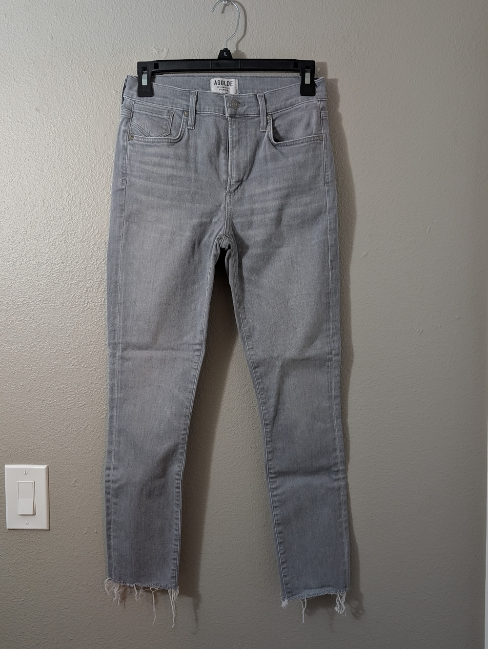 Agolde Sophie High Rise Skinny Light Gray Slim High-Rise Jeans